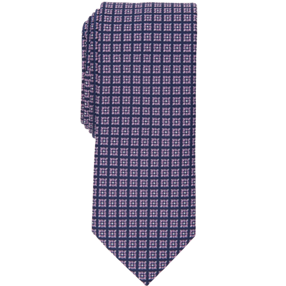 Bar III Men's Markey Medallion Tie Berry One Size 0518